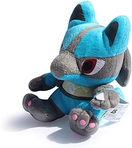 Pikachu Action Figure Kunai Lucario Soft Stuffed Plush Toy Doll Kids Gift Blue