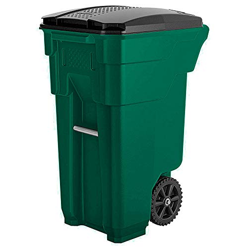 Rollout Trash Can Outdoor Heavy Duty Waste Bin 190 liters Garbage Container Attached Lid & Rugged Wheels Wheatherproof Sturdy Easy Maneuverability Garage Garden Recycling Management eBook BADA Shop