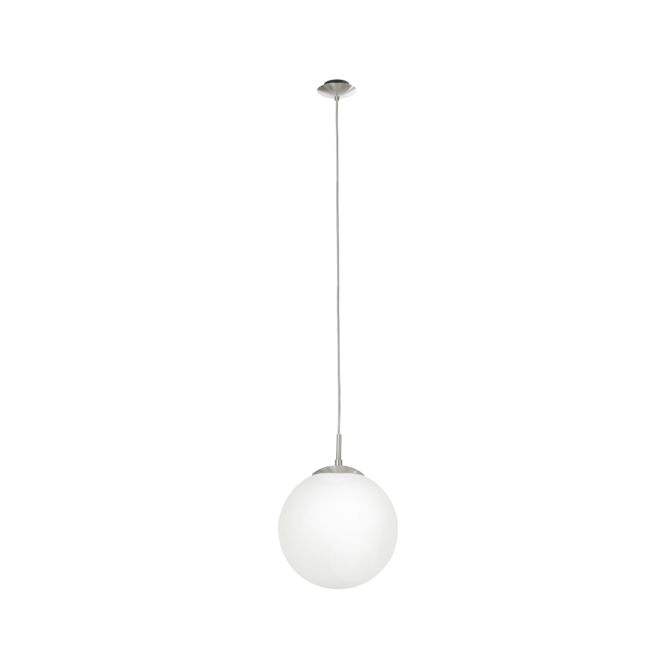 Eglo Rondo Pendant Lamp, Matt Steel and White Opal Matt Glass Ceiling Light, Dinning and Living Room Hanging Lighting, E27 Socket, Ø 9.8 inches