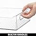 mDesign Plastic Kitchen or Pantry Storage Bins with Handles - Organization in Cabinet, Fridge or Freezer - Fruit Container for Refrigerator or Food Organizer for Pasta, Ligne Collection, 2 Pack, Clear