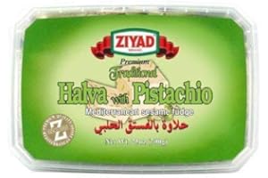 Ziyad Traditional Mediterranean Sesame Fudge Halva with Pistachio, No Additives, No Preservatives, 12.34 oz
