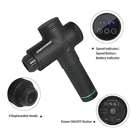 Percussion Massage Gun, Fascia Release Deep Tissue Massager, Handheld Massage Device 20 Speed Levels for Muscle Tension Relief Relaxation