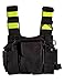 Lewong Universal Hands Free Chest Harness Bag Holster for Two Way Radio (Rescue Essentials) (Black and Fluorescent Green)