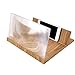 Newseego Phone Screen Magnifier, Phone Magnifying Screen, Desktop 3D Enlarger Screen Wooden Foldable Stand Holder, Movie & Video Stereoscopic Amplifying for All Smartphone - 12 inches- Original Wood