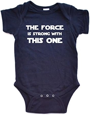 Apericots Cute Baby Short Sleeve Bodysuit, 100% Cotton: The Force is Strong with This One (0-18 months)