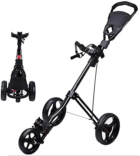TUHFG Golf Push Cart Golf trolleys 3 Wheel 360° Swivel Folding Push Pull Golf Cart with Foot Brake|Golf One Second to Open/Close Golf carts TUHFG Golf Push Cart Golf trolleys 3 Wheel 360° Swivel Folding Push Pull Golf Cart with Foot Brake|Golf One Second to Open/Close Golf carts