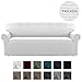 Easy-Going Thickened Stretch Slipcover, Sofa Cover, Furniture Protector with Elastic Bottom, 1 Piece Couch Shield, Sturdy Fabric Slipcover for Pets,Kids,Children,Dog (Sofa,Snow White)