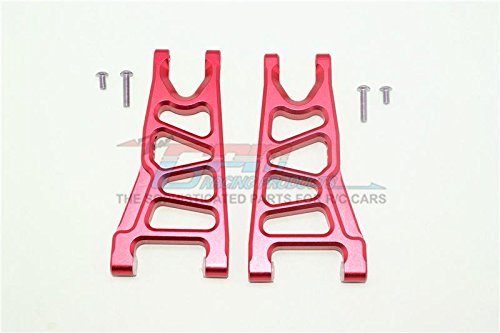 GPM Arrma Granite 4x4 Mega Monster Truck Upgrade Parts Aluminum Front Lower Arms - 1Pr Set Red