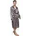 FAYBOX Men Satin Robe Long Bathrobe Lightweight Sleepwear