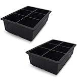 Tovolo King Cube Ice Tray, Black, Set of 2