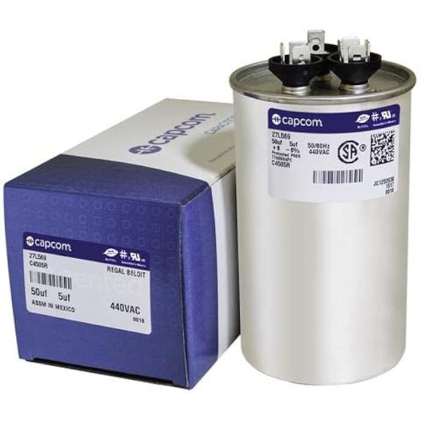CPT00660 - 50 + 5 uf MFD 440 Volt VAC - Trane Round Dual Run 