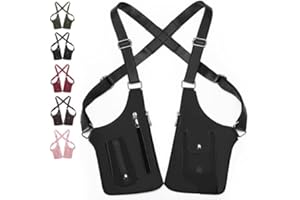 Leather Adjustable Underarm Shoulder Bag for Men, Double Shoulder Armpit Bag Multiple Compartments, Waterproof