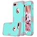 LONTECT for iPhone 7 Plus Case Hybrid Heavy Duty Shockproof Full-Body Protective Case with Dual Layer [Hard PC+ Soft Silicone] Impact Protection for Apple iPhone 7 Plus - Teal/Grey