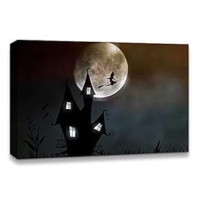 Halloween Pumpkin Lantern Painting Artwork for Home Framed