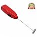 Docik Electric Milk Frother - Handheld Battery Operated Coffee Mixer Egg Beater Blender Cappuccino Latte Maker - Red