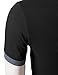 Doublju Mens denim collar pocket highlight short sleeves polo shirts