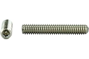 CHENANGO SUPPLY Stainless 8-32 x 1 (1/4" to 1" Available) Socket Set Screws Cup Point, Stainless Steel 50 Qty W/Hex Key Wrench (8-32 x 1)
