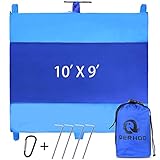 Waterproof 9′ x 10′ Big Beach Blanket,Picnic Blanket,Huge Ground Cover for 7 Adults,Best Sand Proof Picnic Mat for Travel, Hiking, Camping, Festival,Lightweight and Durable,Easy to Carry