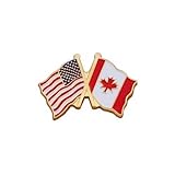 USA Flag - Left - and Canada Flag - Right - Lapel Pin