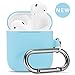 Camyse Airpods Case, Airpod Silicone Skin Cases Cover, Full Protective Durable Shockproof Drop Proof with Keychain Compatible with Apple Airpods 2 & 1 Charging Case,Airpods Accesssories (Sky Blue)