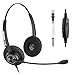 Arama Telephone Headset RJ9 with Noise Canceling Mic Office Phone Headset for Polycom VVX310 VVX311 VVX410 VVX411 Avaya 1408 1416 5410 Mitel 5220e 5330e 5330 ShoreTel NEC Landline Deskphones (A200D)