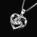 B.Catcher Necklace Silver Jewelry for Women You are The Apple of My Eye Cubic Zirconia Heart Pendant with Chain
