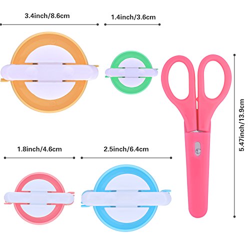 Pompom Makers, 4 Sizes Pom-pom Maker Fluff Ball Bobble Weaver Needle Craft Knitting Wool Tool Kit DIY with Sewing Scissors Fabric Shears