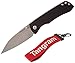 TANGRAM Folding Pocket Knife 3.35 inches Drop Point Sharp Blade Liner Lock Black G10 Handle Knife,AZO Santa Fe TG3002A1