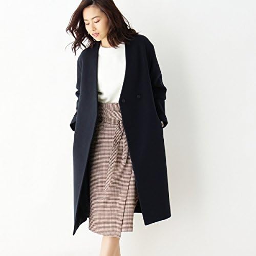 Amazon ハッシュアッシュ レディス Hushush Ladies Lコート ジャージーノーカラーコート ディープネイビー 595 03 L コート ジャケット 通販