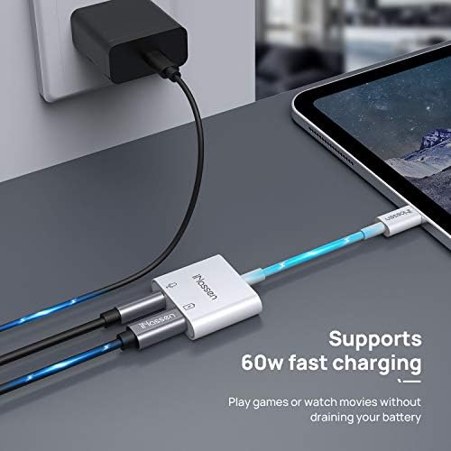 USB C to three.5mm Headphone Audio Adapter with USB C PD 3.0 Charging Port iNassen 3.5mm Audio + Sort-C Cost Adapter USB-C Audio Adapter for Samsung S20/S20 Extremely/Note10/Note20, Pixel 4 3 2 XL and Extra