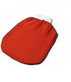 Premium quality Exfoliating Bath Glove REAL (Moroccan Hammam) Eliminate Dry, Dead Skin - SweetSunnah Orange stitched
