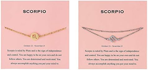 Augonfever Constellation Zodiac Sign Charm Bracelet and Anklet Set Birthday Gift for Women Girls