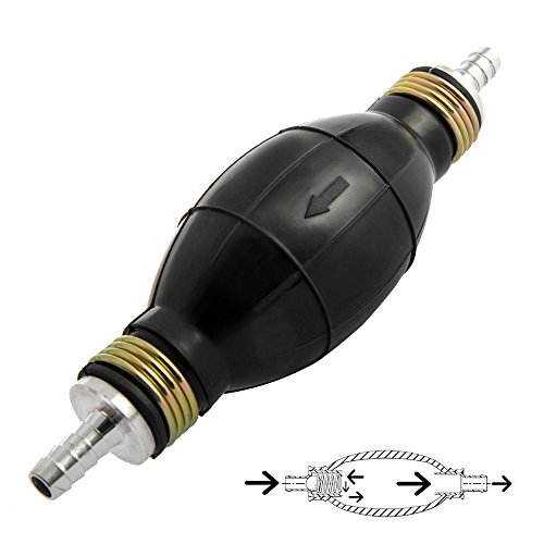 WarmCare 8mm Black Rubber Fuel Transfer Pump Hand Primer Gasoline Petrol Pump Bulb One Way Valve Universal Vacuum Fuel Line for Diesel Marine Boat Accessories