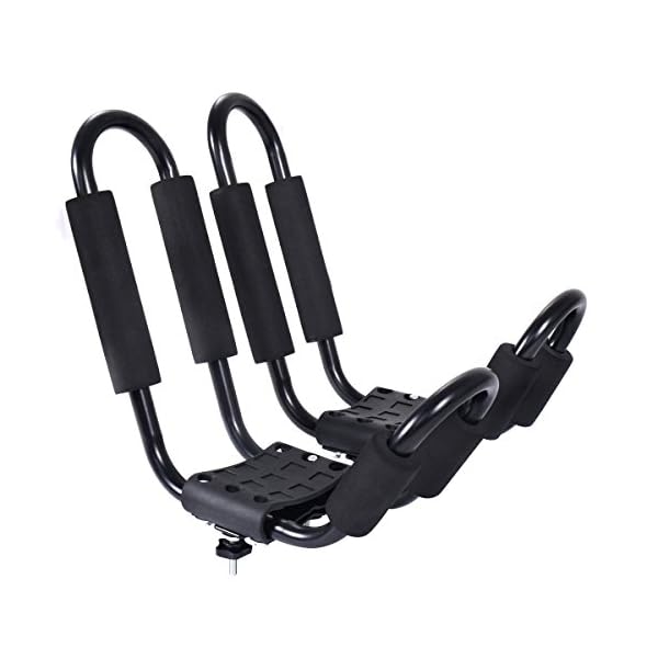 Goplus-2-Pair-Canoe-Boat-Kayak-Carrier-Car-SUV-Truck-Roof-Top-Mount-J-Cross-Bar