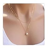 VWH 1Pcs Women Metal Ring Stick Pendant Necklace Clavicle Bone Chain Necklace
