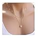 VWH 1Pcs Women Metal Ring Stick Pendant Necklace Clavicle Bone Chain Necklace