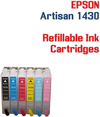 T079 Refillable Ink Cartridges - Artisan 1430 printer Refillable ink cartridge package 6 Refillable ink cartridges with Auto Reset Chips