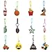 Party Favors for Kids,Boys,Girls 12 PCs Assorted Pack-Retro Backpack Keychain Charms w/Clips and Tiny Bells