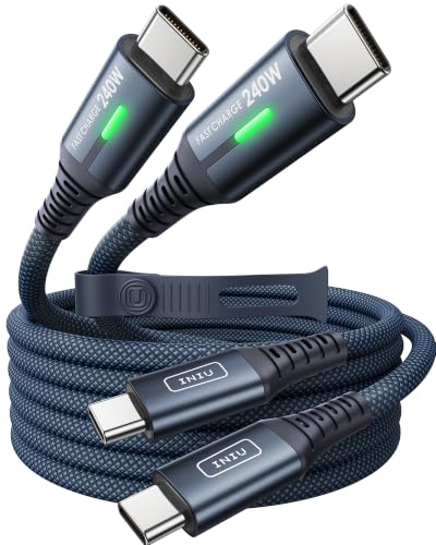 INIU 240W Cavo USB C a USB C, [2-Pezzi 2m] Cavo USB PD Ricarica Rapida,Blu