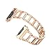 bayite for Fitbit Ionic, Replacement Metal Bracelet Adjustable Fitbit Ionic Bands Rose Gold with Rhinestone