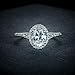 2.25ctw Oval Cut Petite Micropave Halo Simulated Diamond Cubic Zirconia CZ Engagement Rings for Women