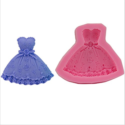 HS 1pc 3D Princess Skirt Molds for Cake Decoration Sugarcraft Soap Making Mold Chocolate Mold - Thumbnail 3