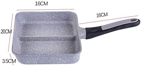 TOP Japanese Thick Burning Egg Roll Jade Pot Small Frying Pan Square Non-Stick 2 in 1 Fry Pan Divided Grill Fry Oven Meal Skillet for Women, men and Housewife
