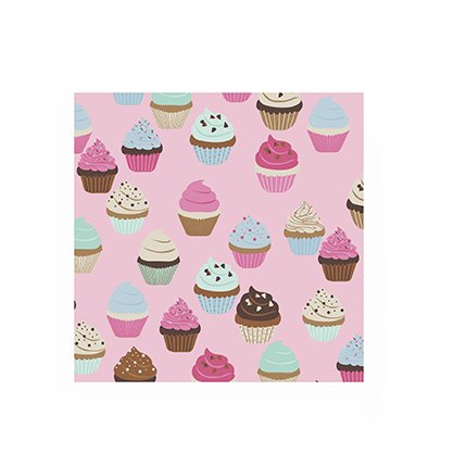 Pack of 20 Printed Cupcake Cocktail Size Paper Napkin Pink 5