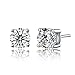 Womens Sterling Silver Cubic Zirconia Round Cut Rhinestone Stud Earrings Roseate Jewelry