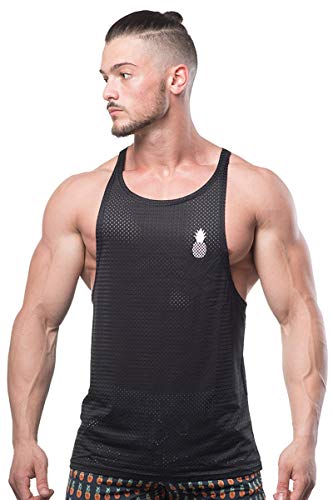 JJ Malibu Men's Mesh Tank Top Open Cut Stringer Festival Vest