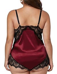 XAKALAKA - Lencería de satén con cuello en V para mujer