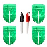 4Pcs Golf Ball Liner Drawing Marking Alignment Putting Tool Ball Marker Clip with 2Pcs Marker Pen,Green