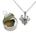 Pearlina Sea Shell Necklace Cultured Pearl in Oyster Set Silver tone Plated Cage W/Stainless Steel Chain 18
