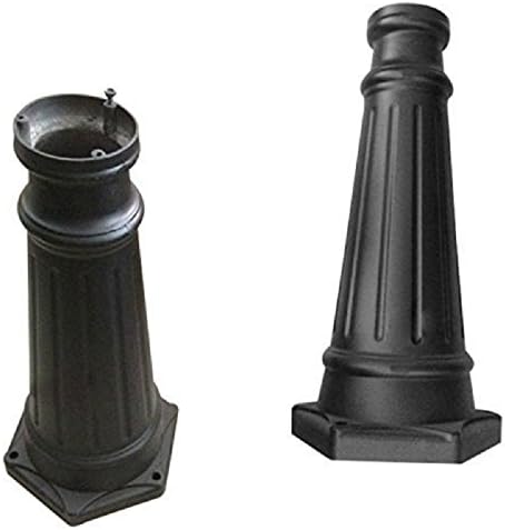 Wellite 17"H Iron Lamp Base Outdoor Post Base Mount, Black